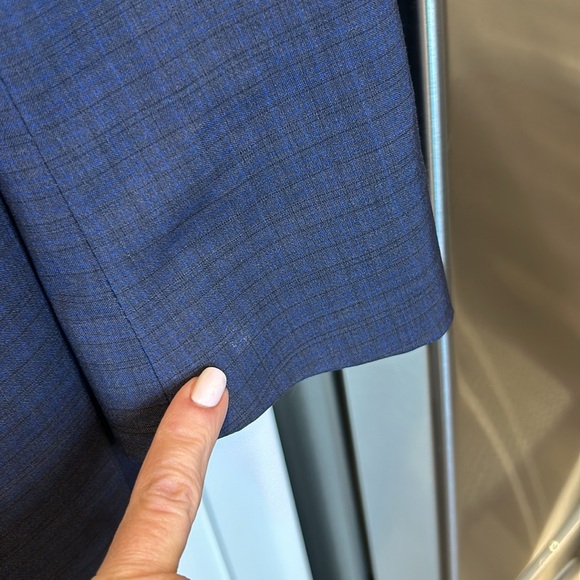 Samuelsohn for Harry Rosen Men’s 2-Button Super 130’s Wool Navy Check Blazer 44T - Picture 12 of 17